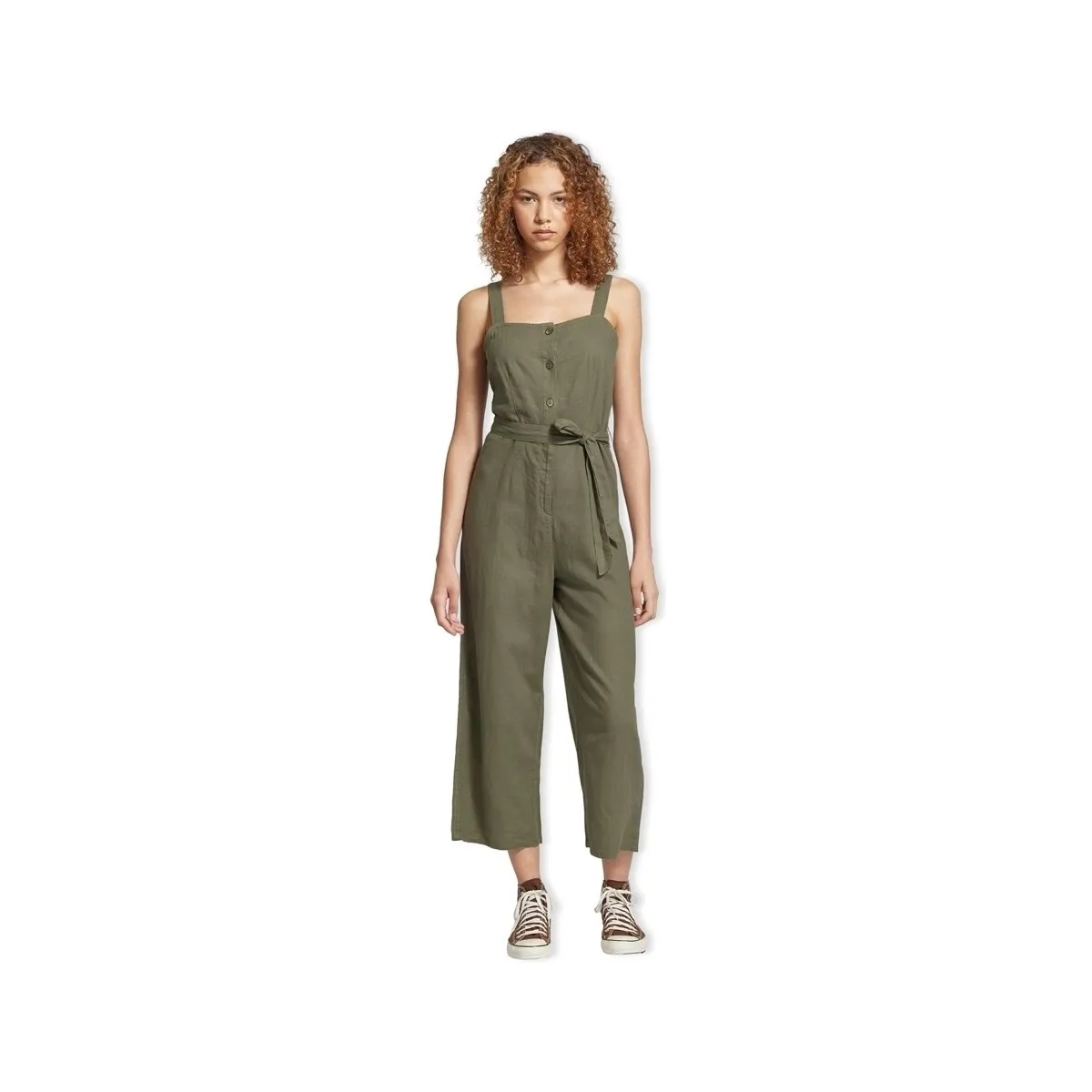 Caro Linen Jumpsuit S/S - Deep Lichen