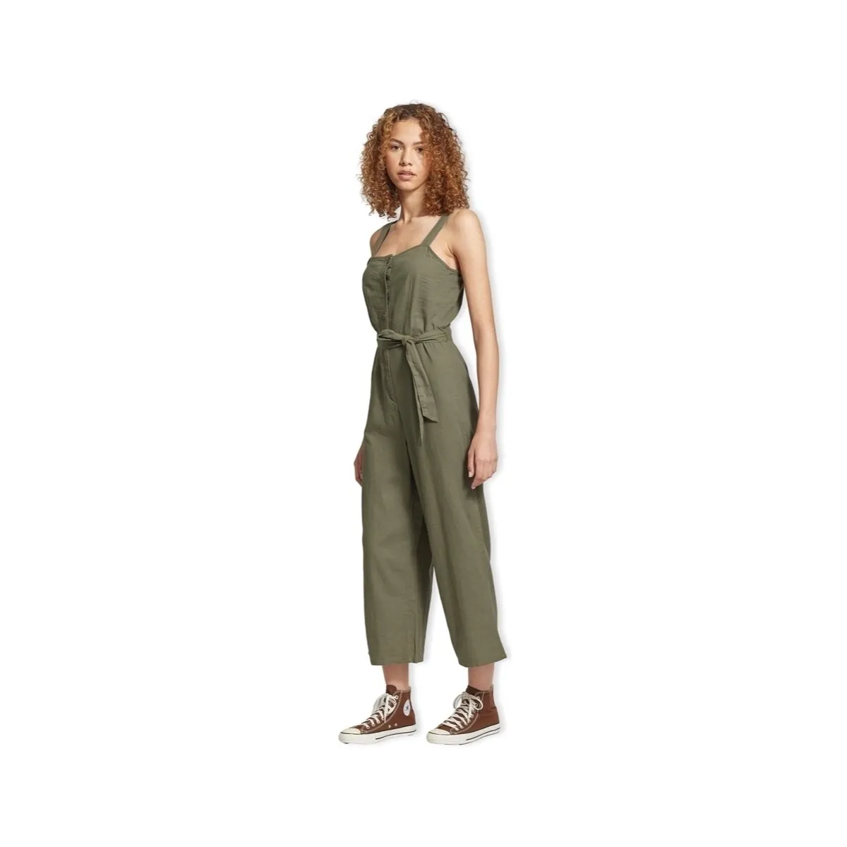 Caro Linen Jumpsuit S/S - Deep Lichen