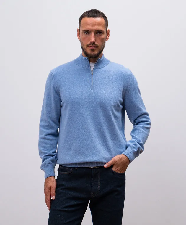 Cashmere&Whiskey Blue cashmere jumper