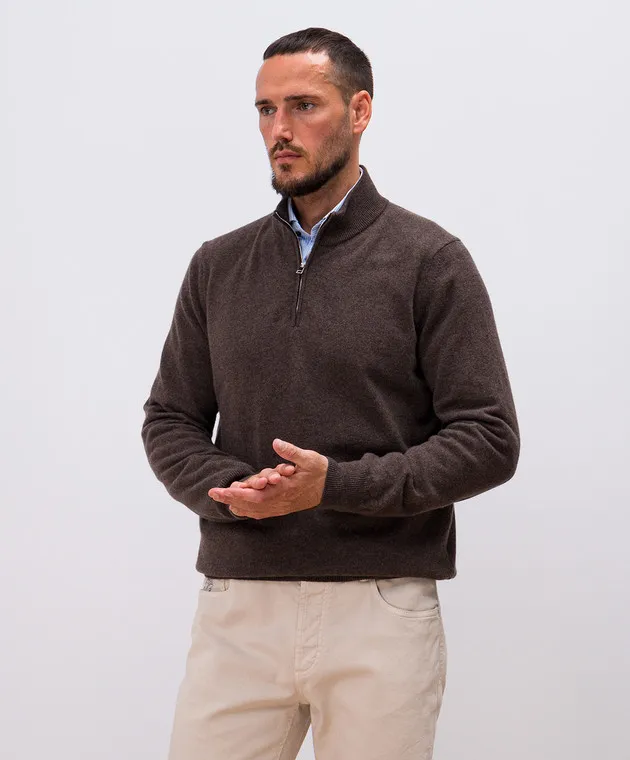 Cashmere&Whiskey Brown cashmere jumper