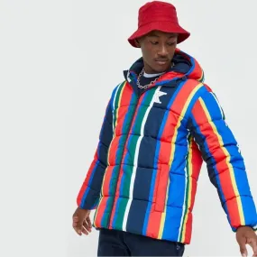 Cazadora KARL KANI OG STRIPE HOODED PUFFER JACKET Red/Blue/Green