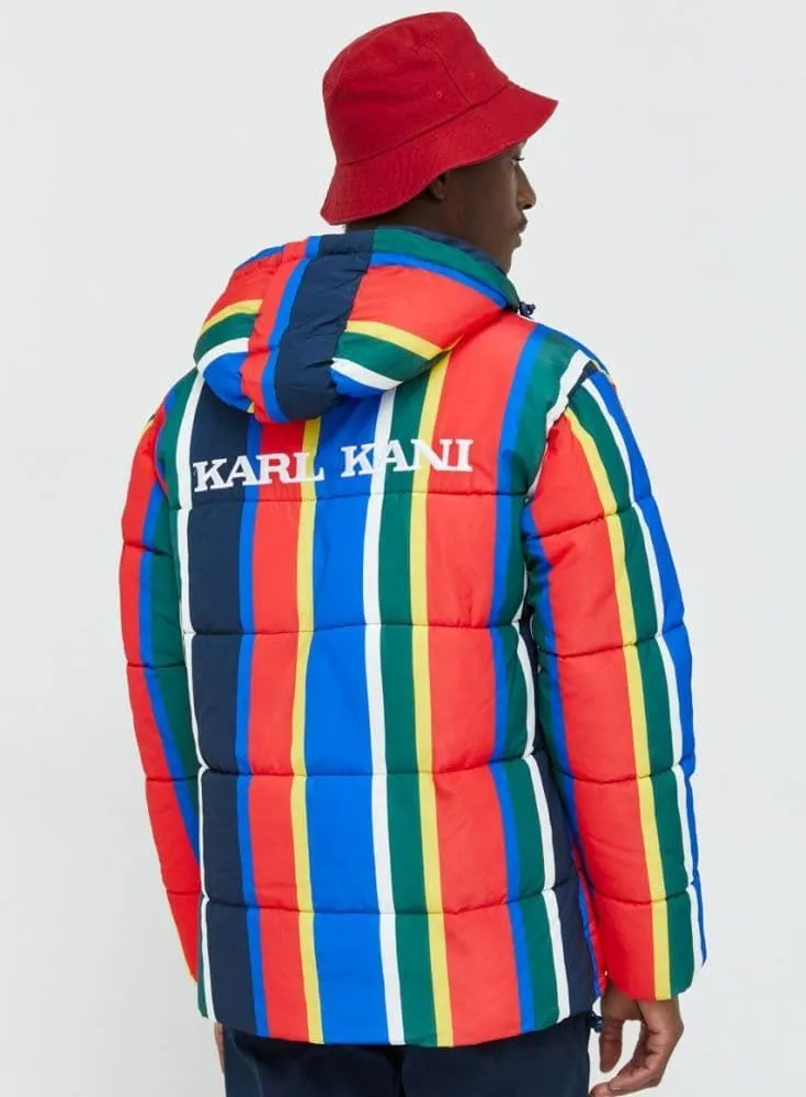 Cazadora KARL KANI OG STRIPE HOODED PUFFER JACKET Red/Blue/Green