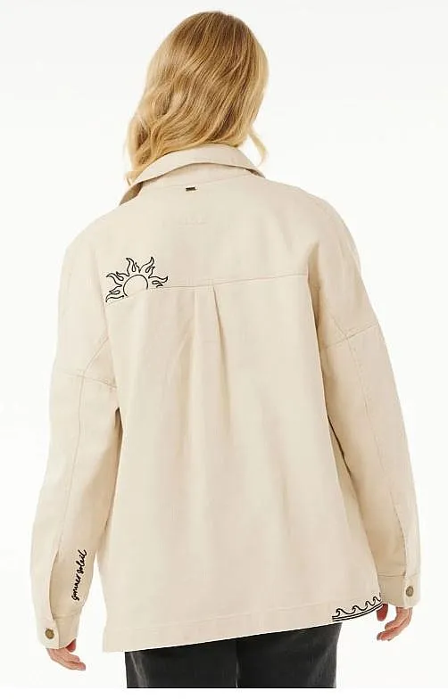 chaqueta Rip Curl Soleil Embroidered Denim - Off White - women´s