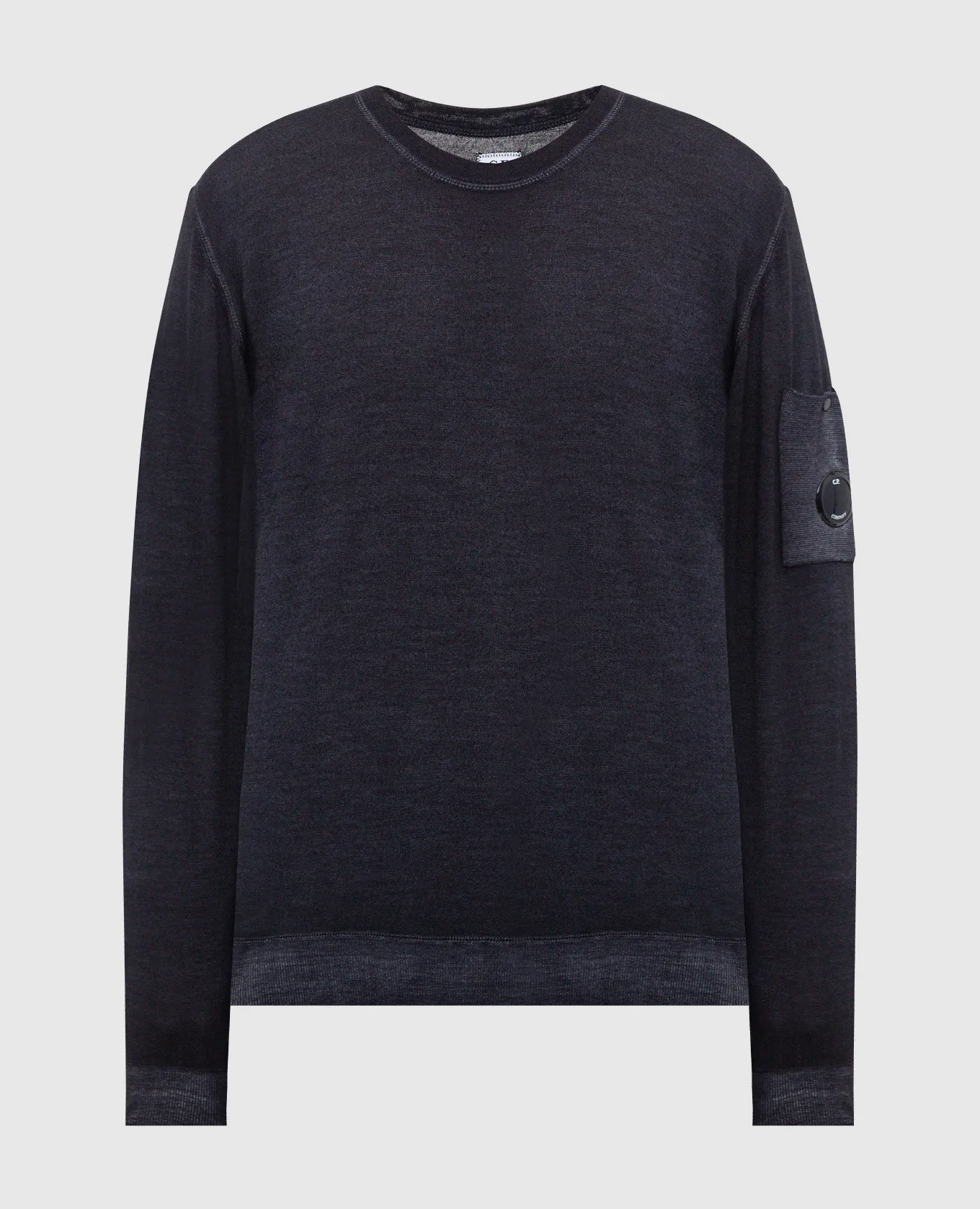 C.P. Company Black wool jumper with logo patch