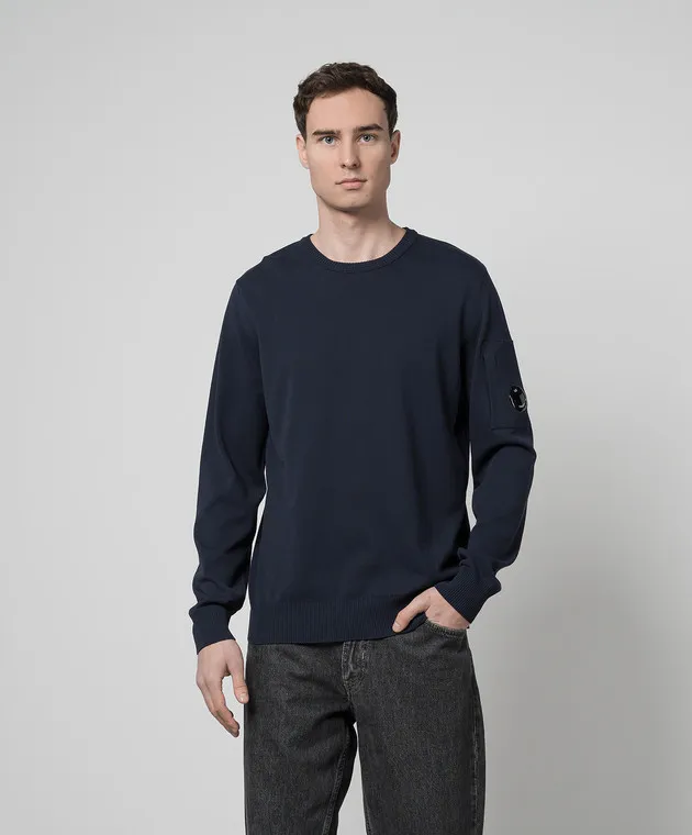 C.P. Company Blue jumper with logo patch