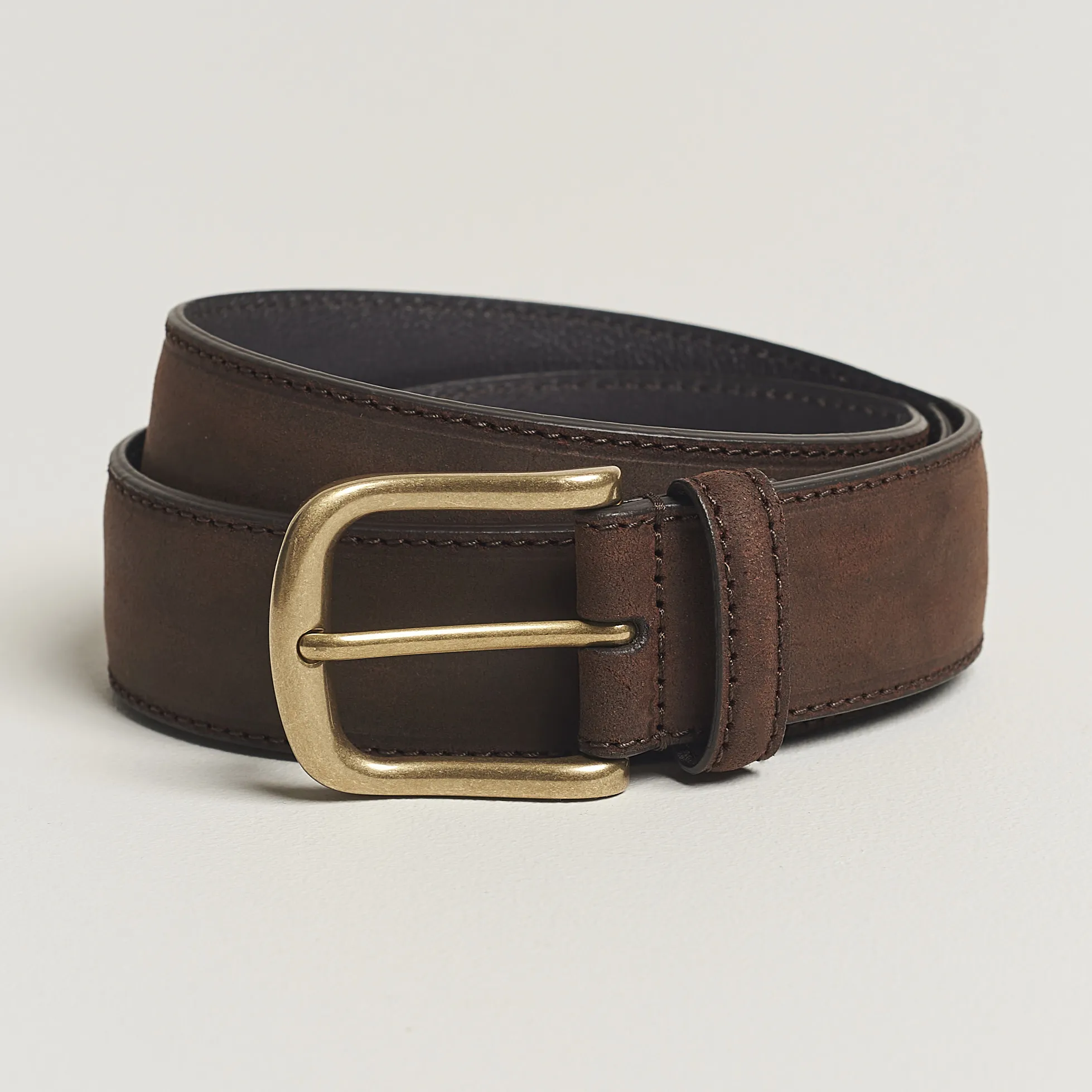 Crockett & Jones 3,5 cm Belt Dk Brown Rough-Out Suede