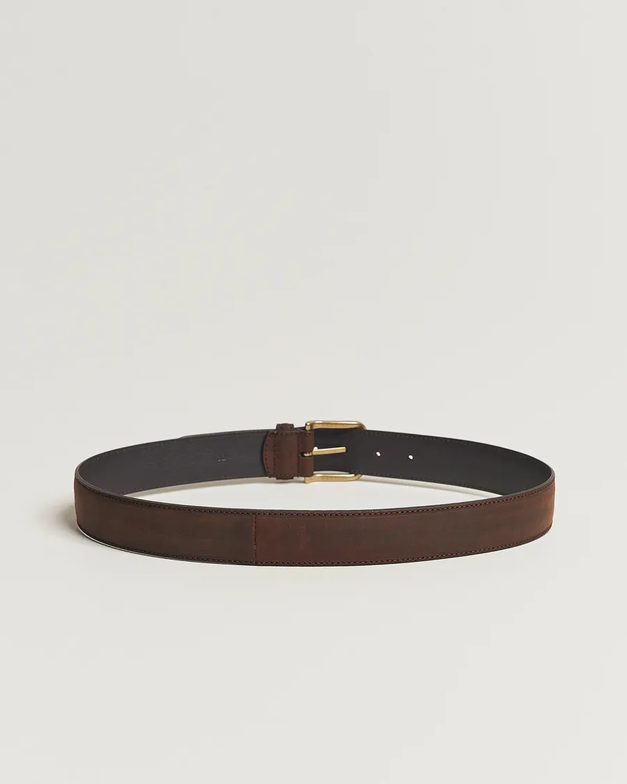 Crockett & Jones 3,5 cm Belt Dk Brown Rough-Out Suede