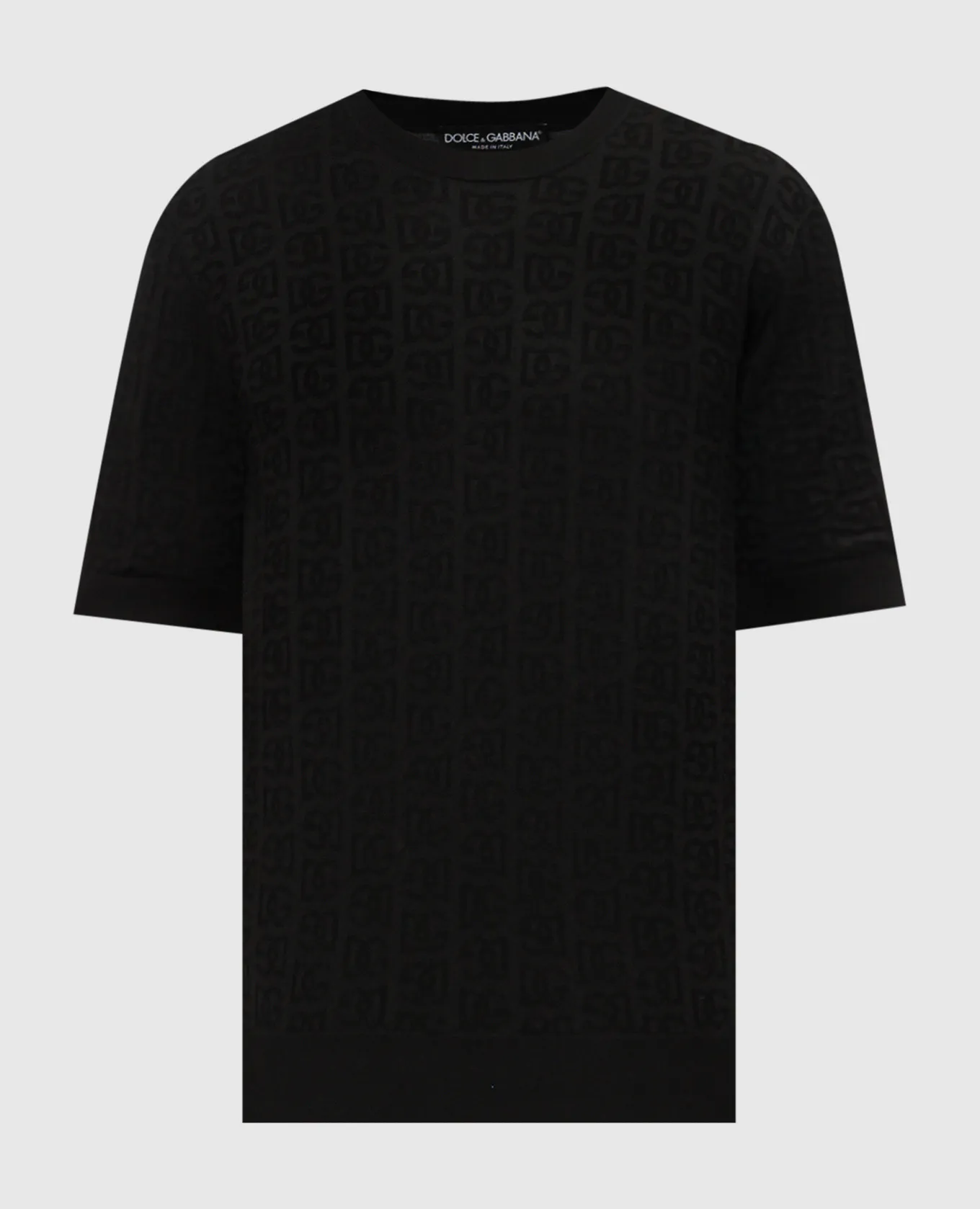 Dolce&Gabbana Black DG logo monogram woven silk jumper