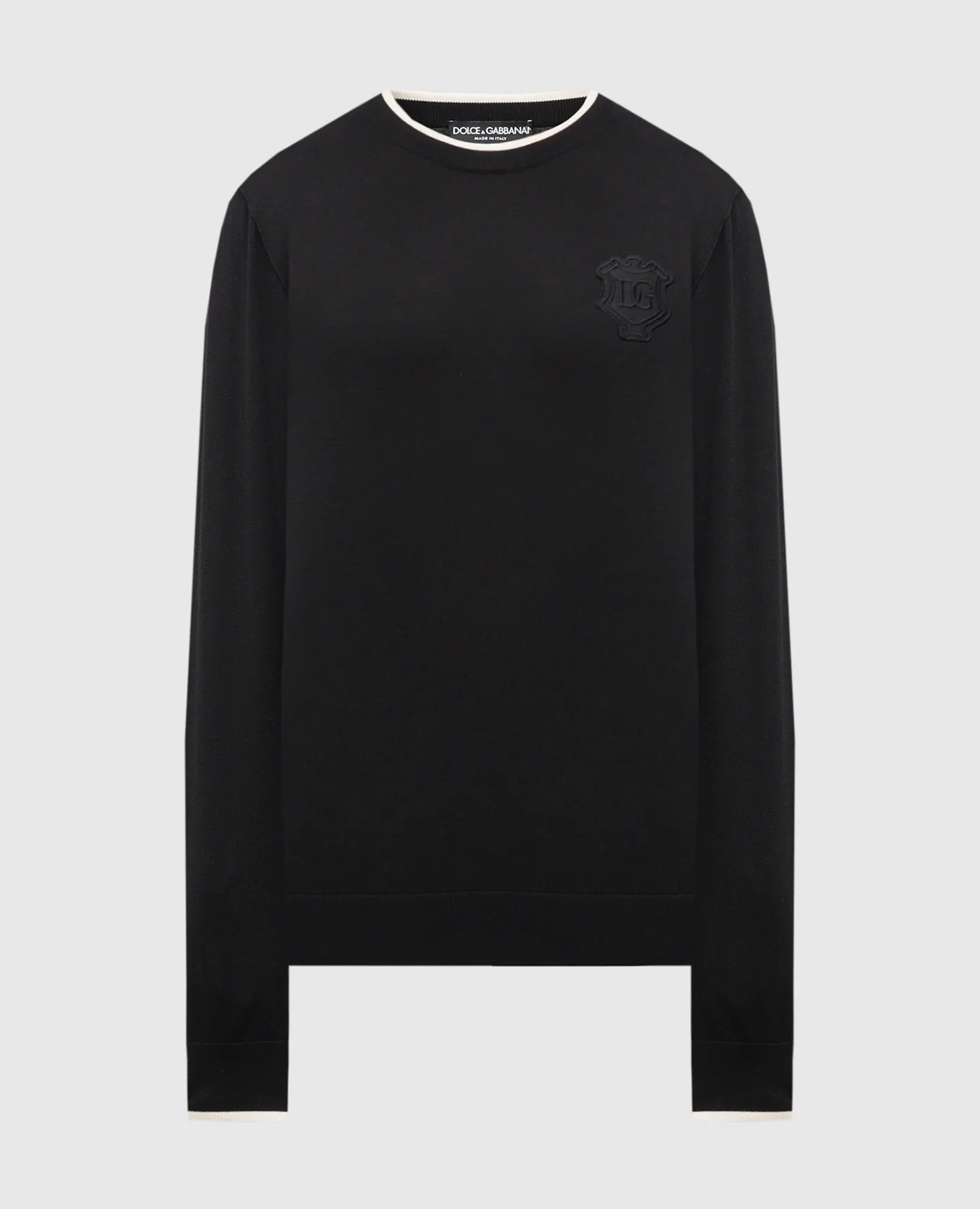 Dolce&Gabbana Black jumper with logo patch