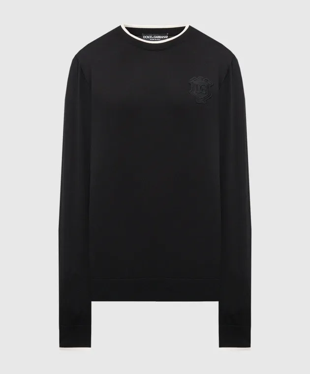 Dolce&Gabbana Black jumper with logo patch