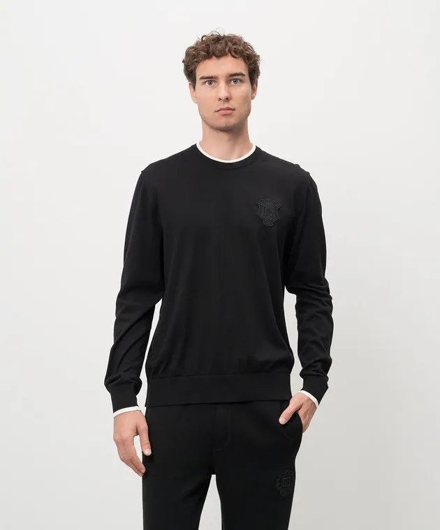 Dolce&Gabbana Black jumper with logo patch