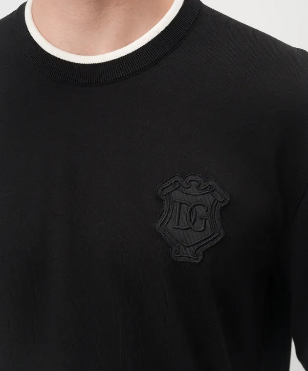 Dolce&Gabbana Black jumper with logo patch