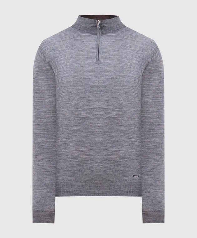 Enrico Mandelli Gray melange wool jumper