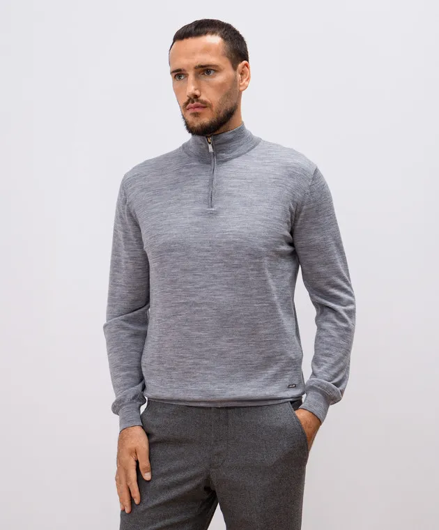 Enrico Mandelli Gray melange wool jumper