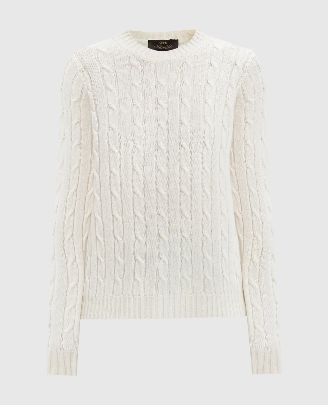 Enrico Mandelli White cashmere jumper with a textured pattern