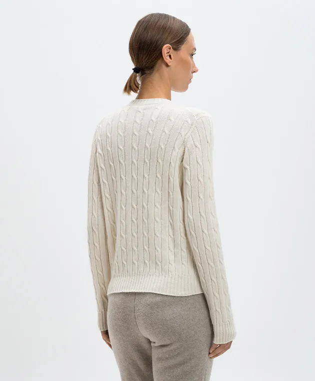 Enrico Mandelli White cashmere jumper with a textured pattern