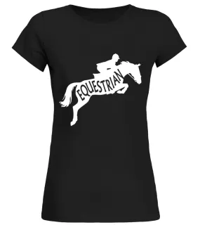 Equestrian Horse Jumper Tee Shirt - Limited Edition Camiseta cuello redondo Mujer