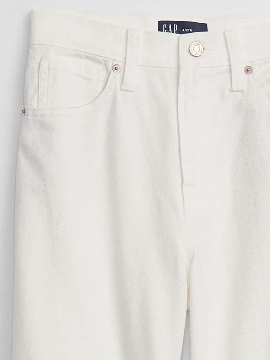 GAP Jeans Gap Wide-Leg Tiro Alto Con Washwell Mujer Blanco