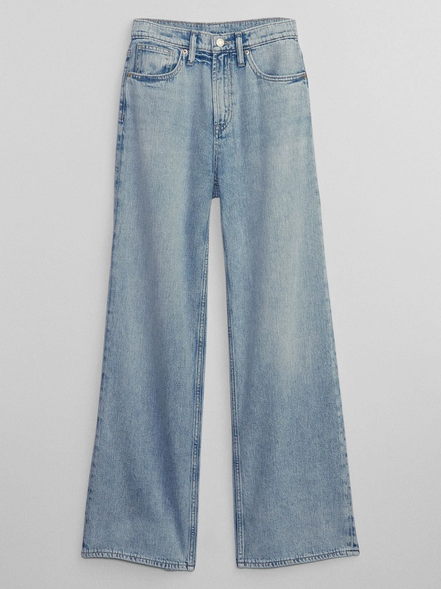 GAP Jeans GAP Wide-Leg Tiro Alto Mujer Light Wash