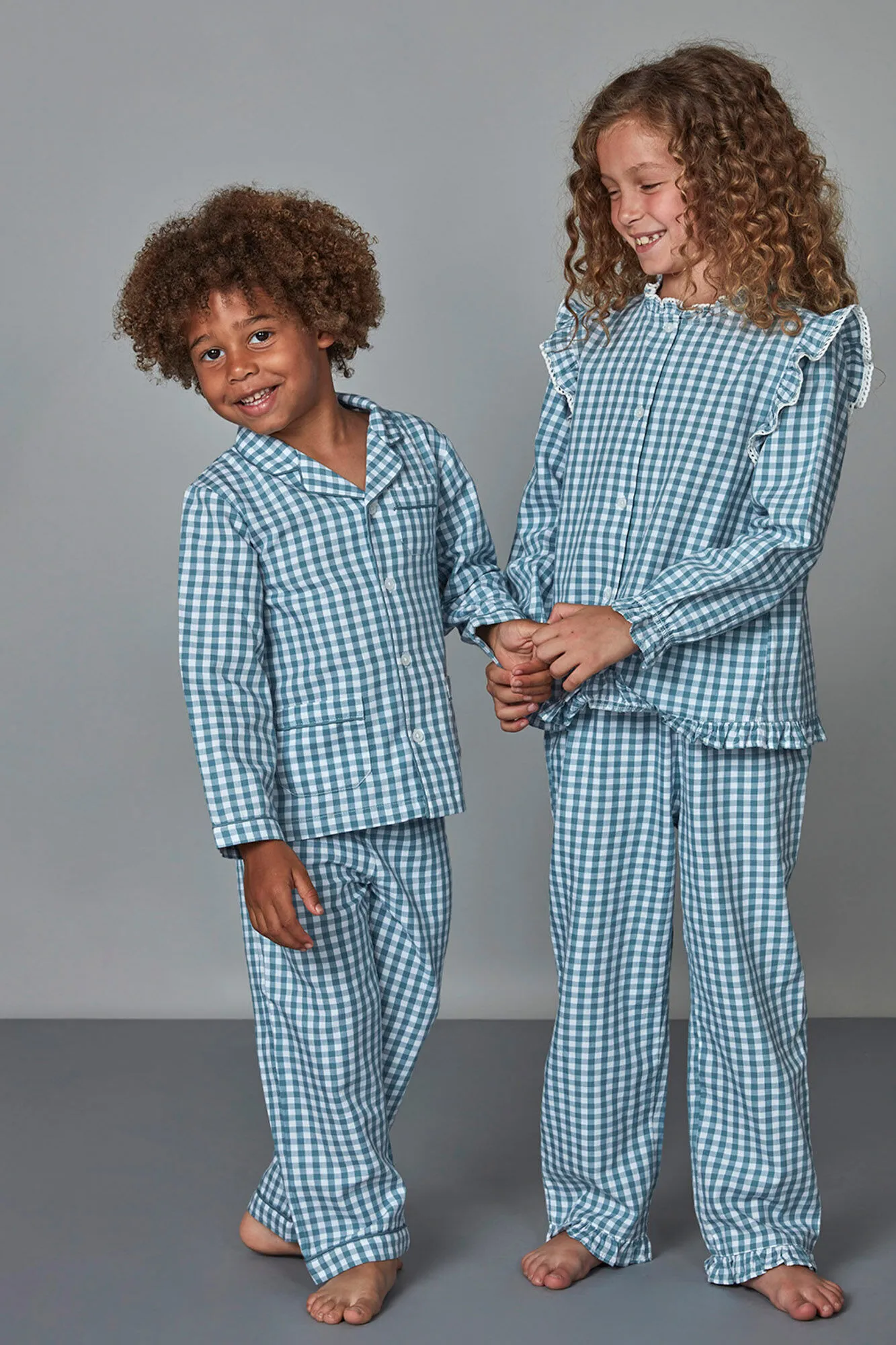 Gocco Pijama Cuadro Vichy  Petroleo Claro