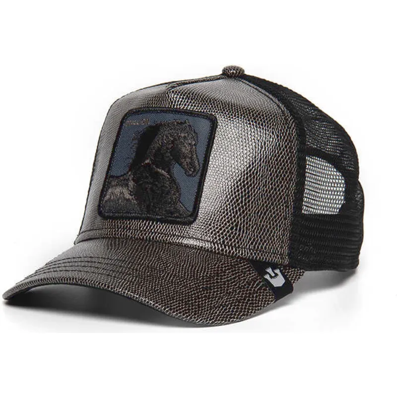 Gorra trucker negra caballo Black Horse de Goorin Bros.