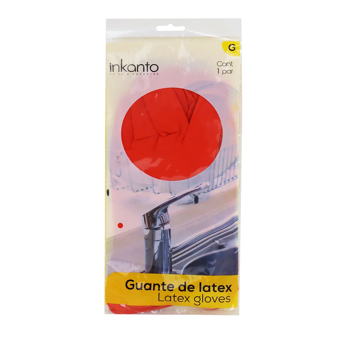 Guante de Latex Multiusos color Rojo