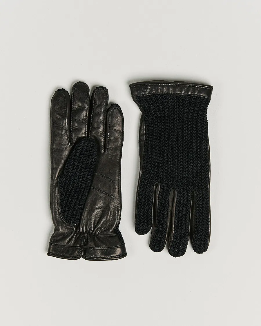 Hestra Adam Crochet Wool Lined Glove Black