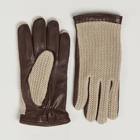 Hestra Adam Crochet Wool Lined Glove Chestnut/Beige