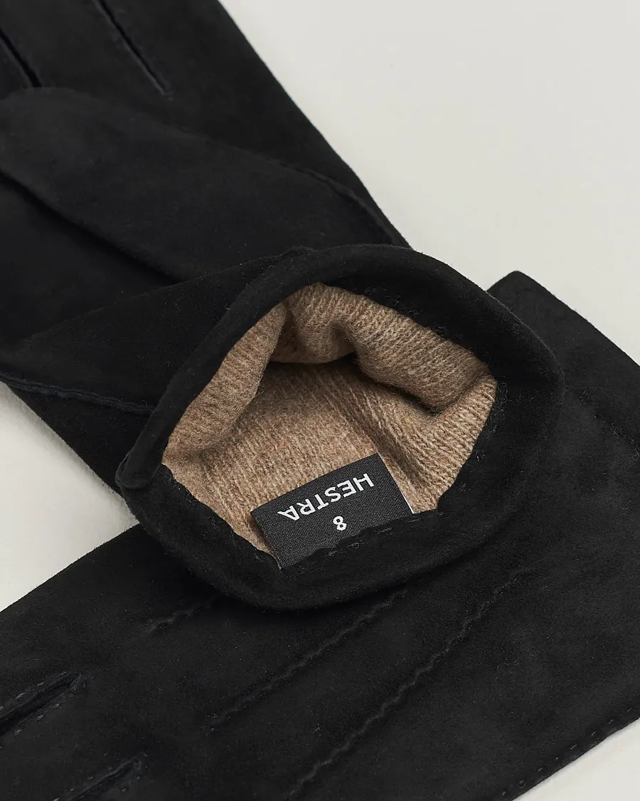 Hestra Arthur Wool Lined Suede Glove Black