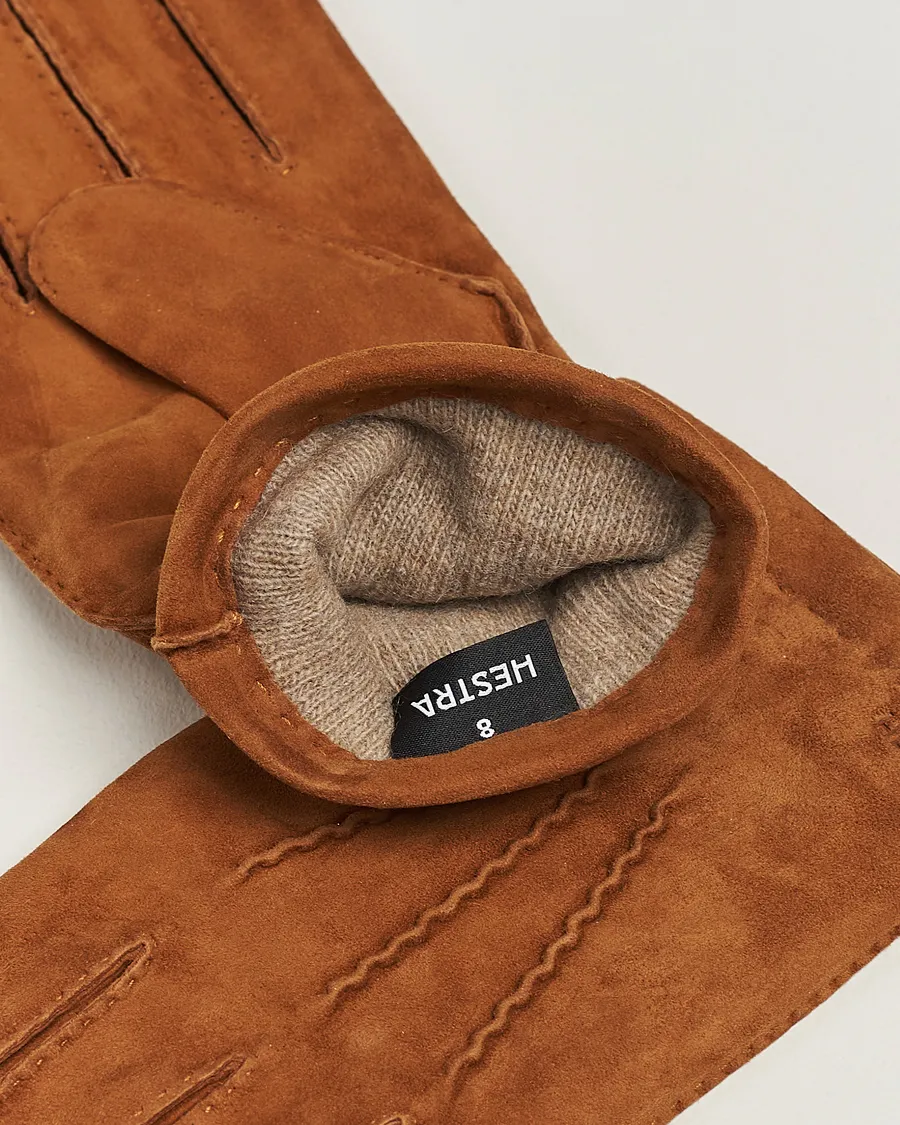 Hestra Arthur Wool Lined Suede Glove Cognac