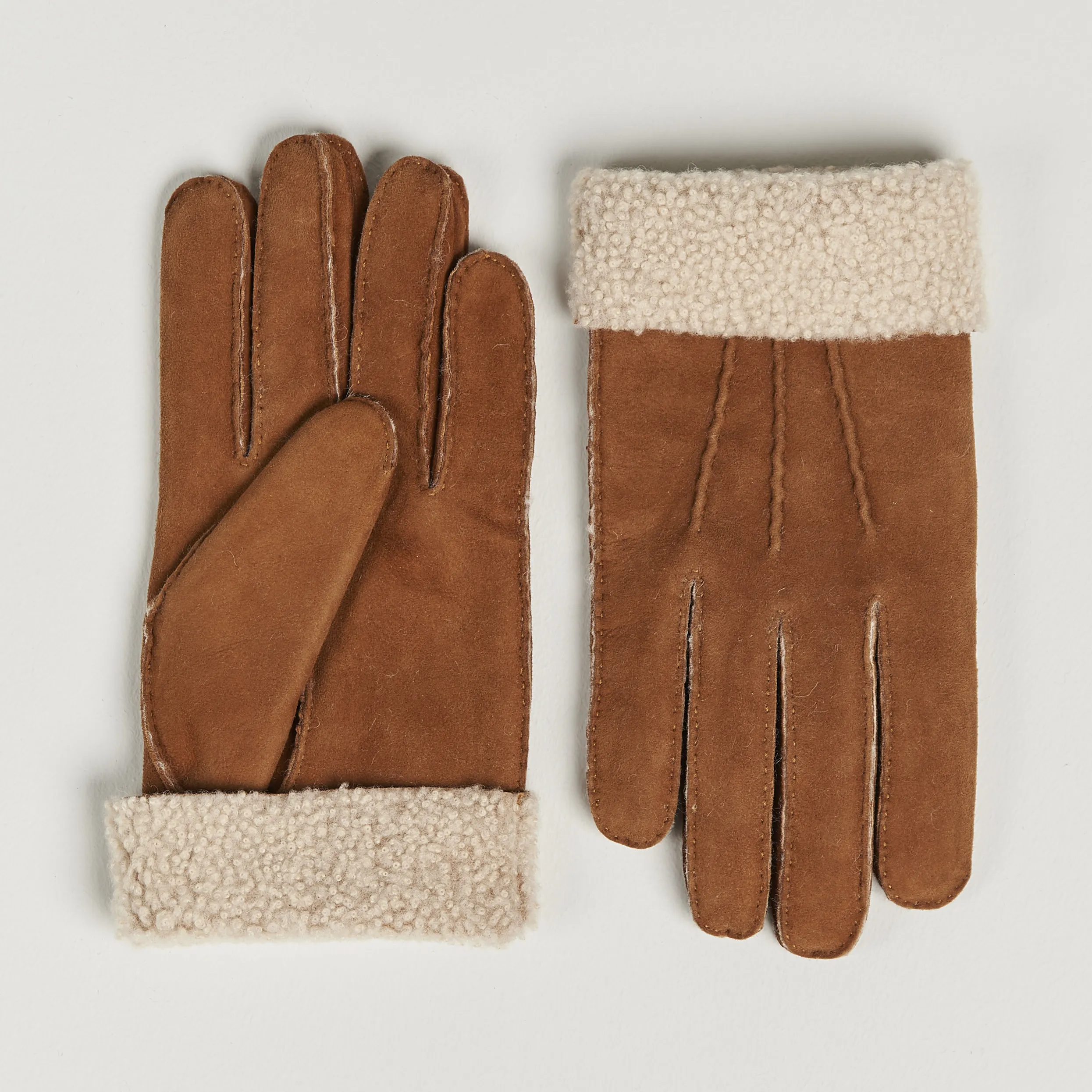 Hestra Bernard Lambskin Suede Glove Cognac