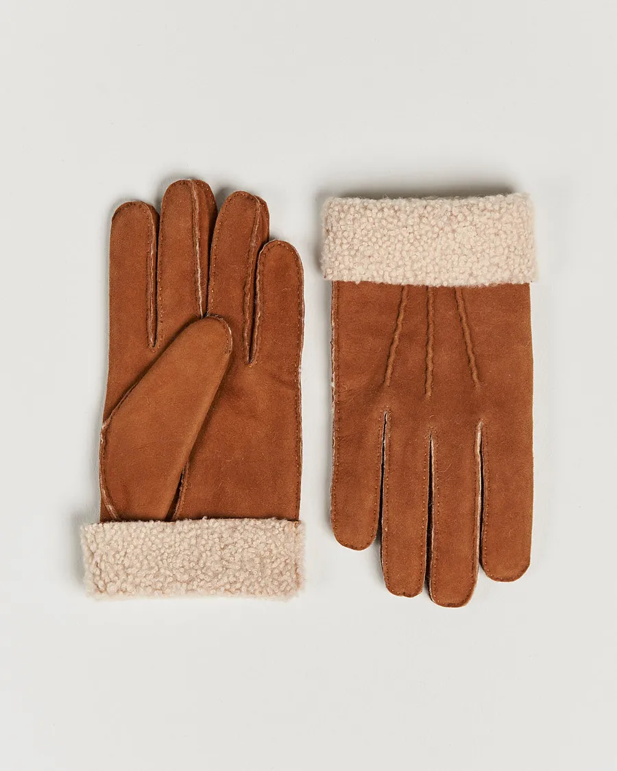 Hestra Bernard Lambskin Suede Glove Cognac