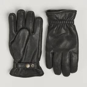 Hestra Burensvik Deerskin Wool Pile Glove Black