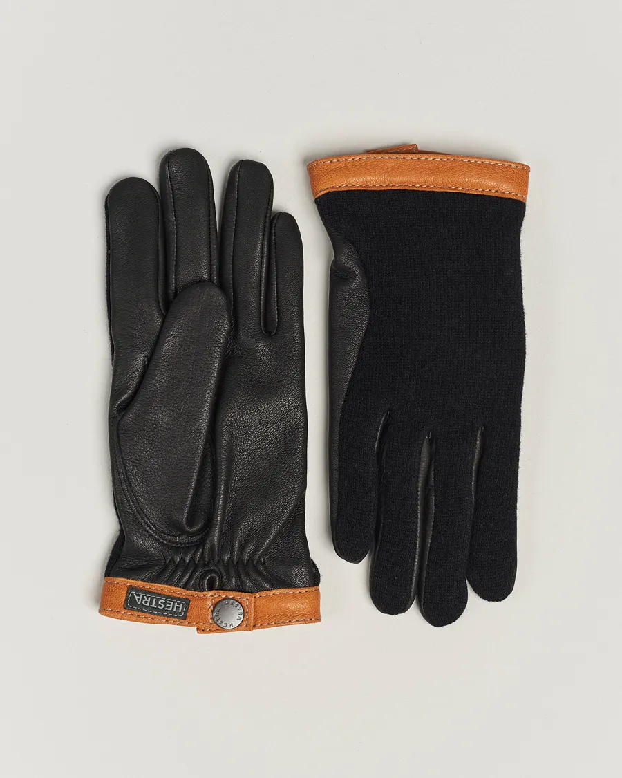 Hestra Deerskin Wool Tricot Glove Black/Black