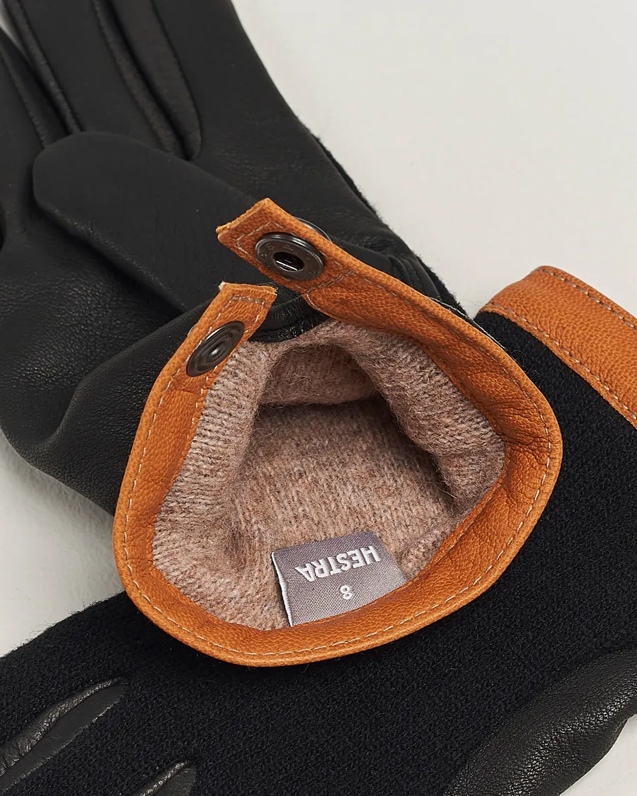 Hestra Deerskin Wool Tricot Glove Black/Black