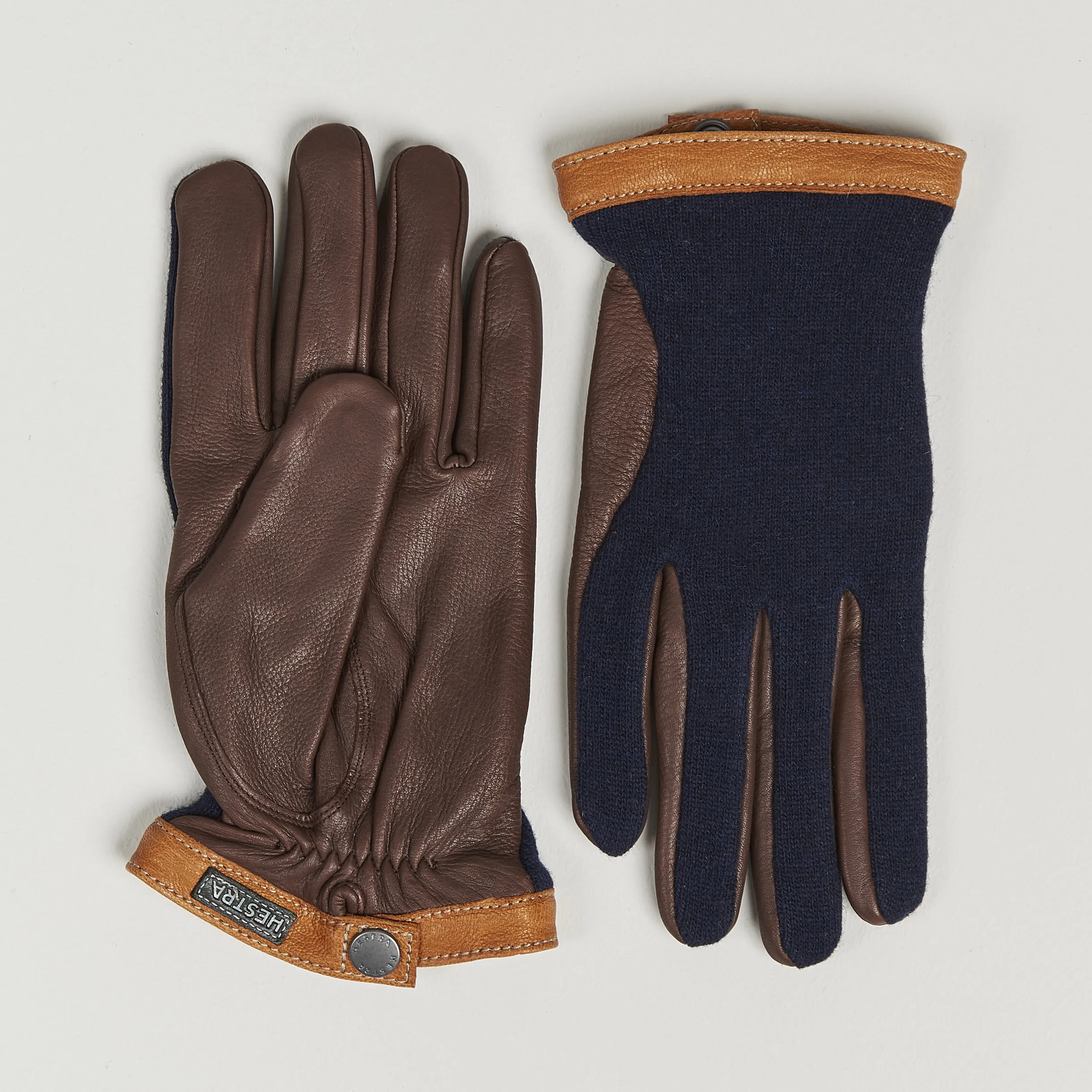 Hestra Deerskin Wool Tricot Glove Blue/Brown