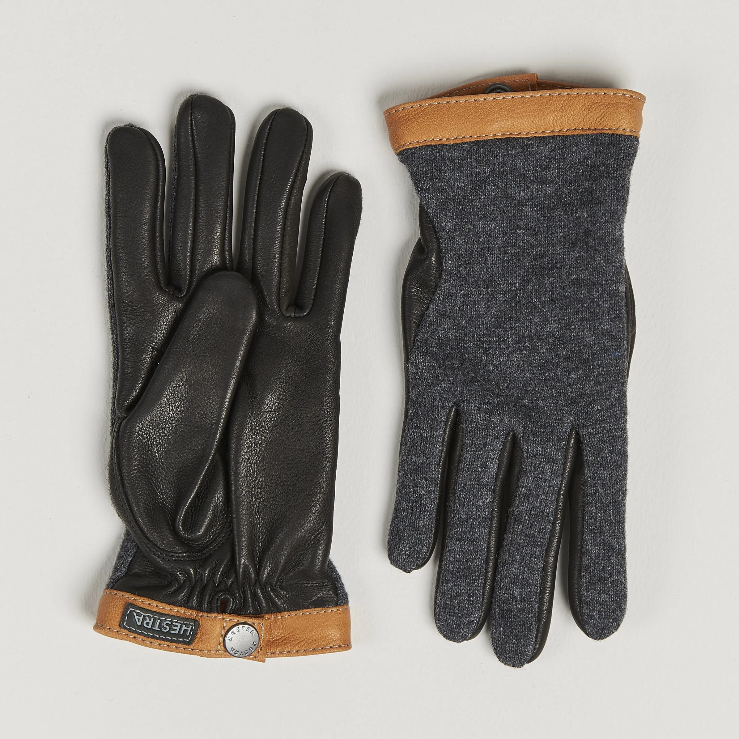 Hestra Deerskin Wool Tricot Glove Grey/Black