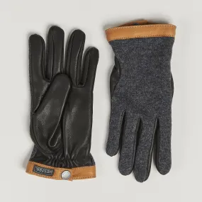 Hestra Deerskin Wool Tricot Glove Grey/Black