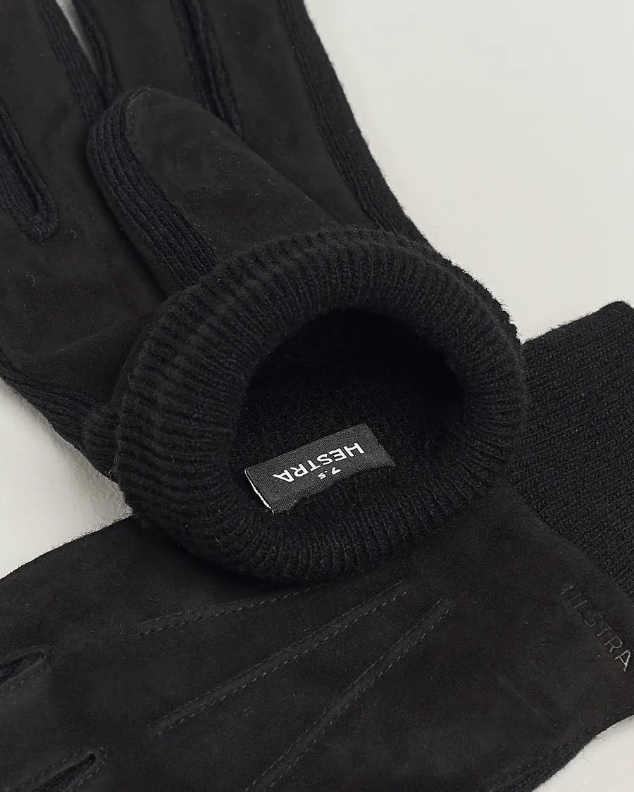 Hestra Geoffery Suede Wool Tricot Glove Black