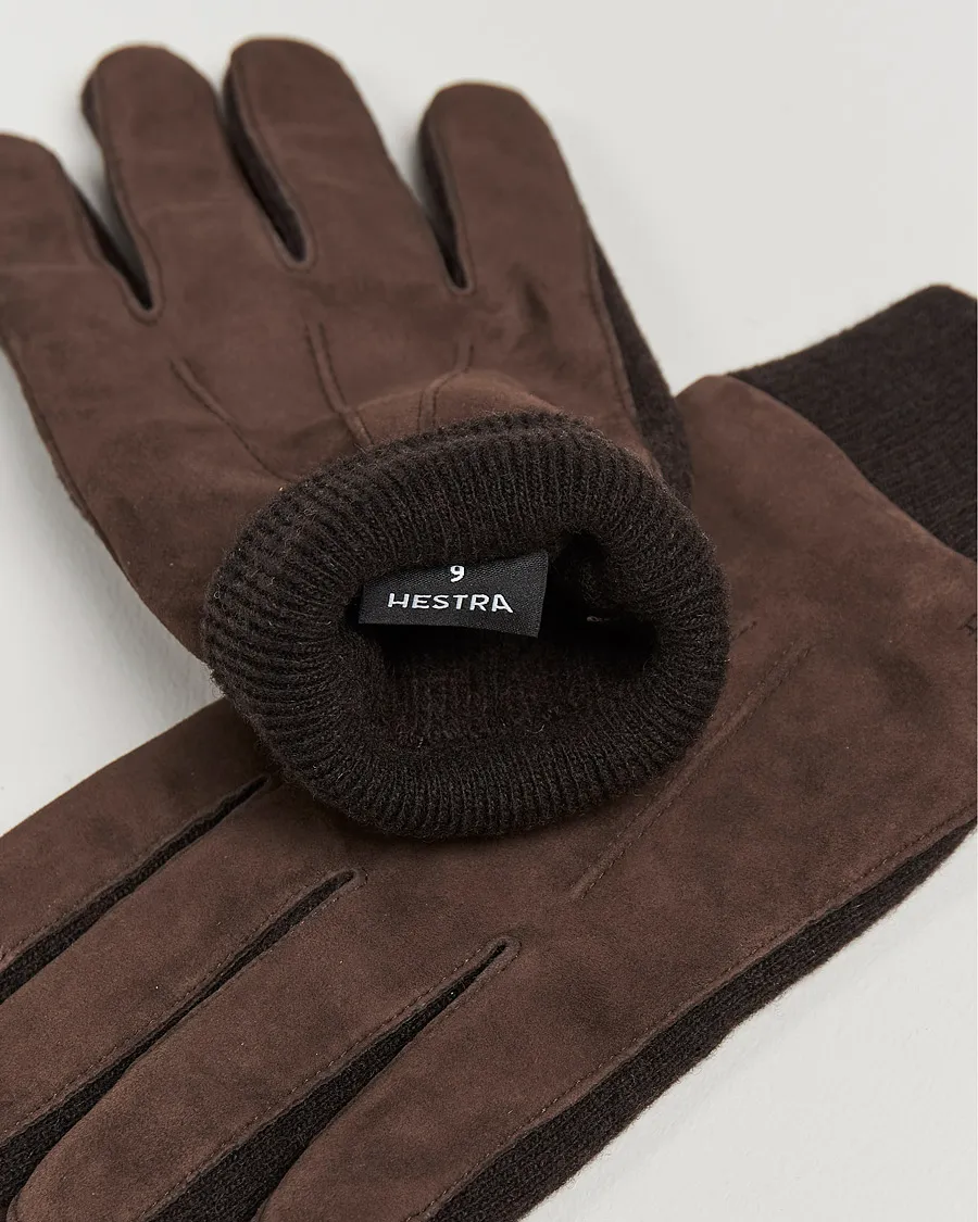 Hestra Geoffery Suede Wool Tricot Glove Espresso