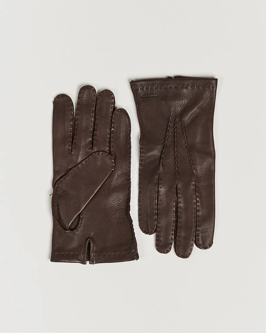 Hestra Henry Unlined Deerskin Glove Chocolate