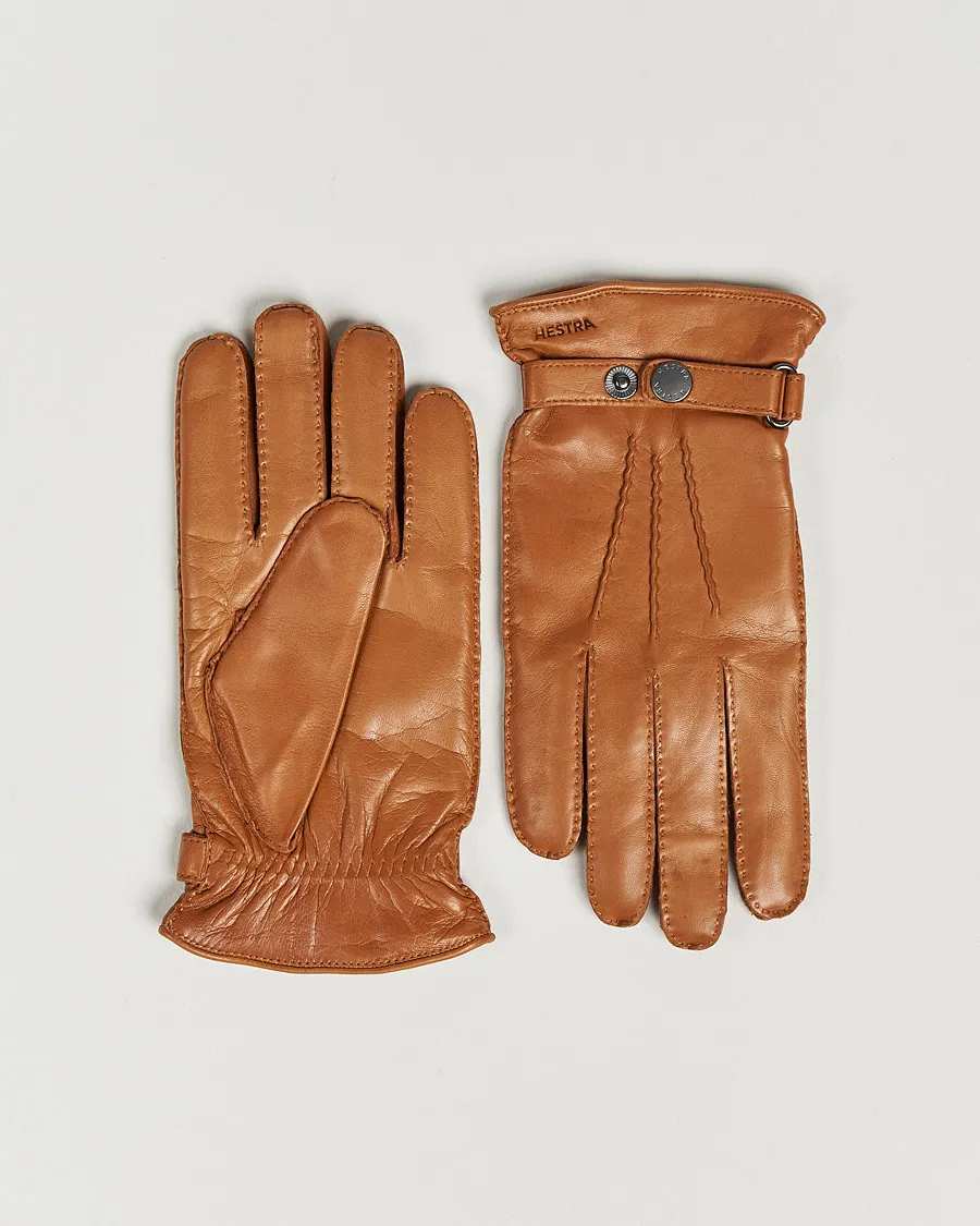 Hestra Jake Wool Lined Buckle Glove Cognac