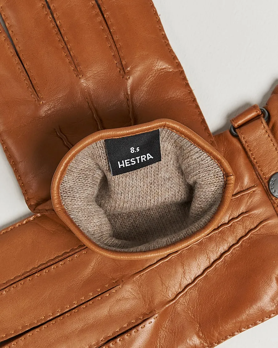 Hestra Jake Wool Lined Buckle Glove Cognac