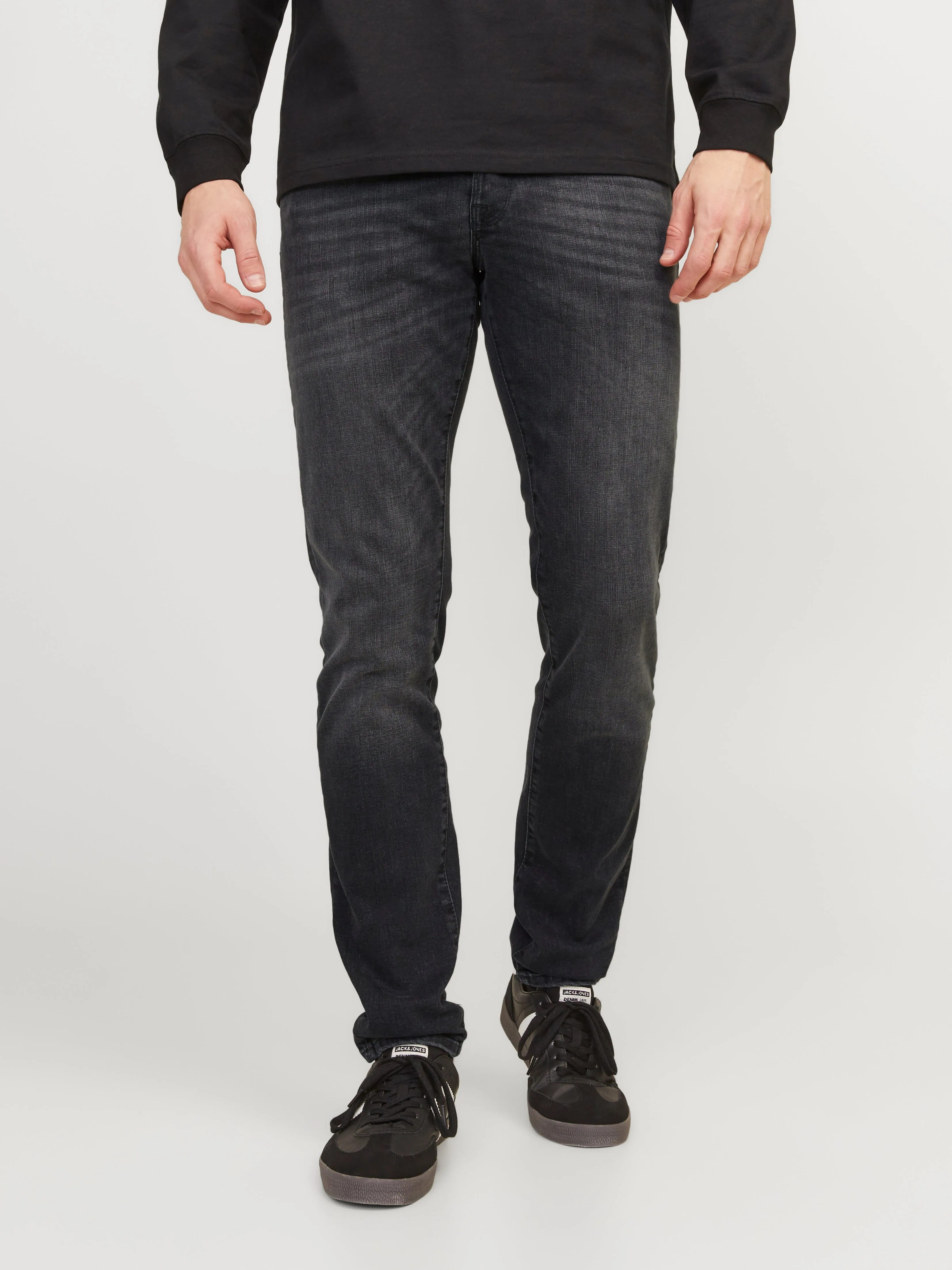 JJIGLENN JJFOX BL 655 Vaqueros de corte slim | Negro | Jack & Jones®