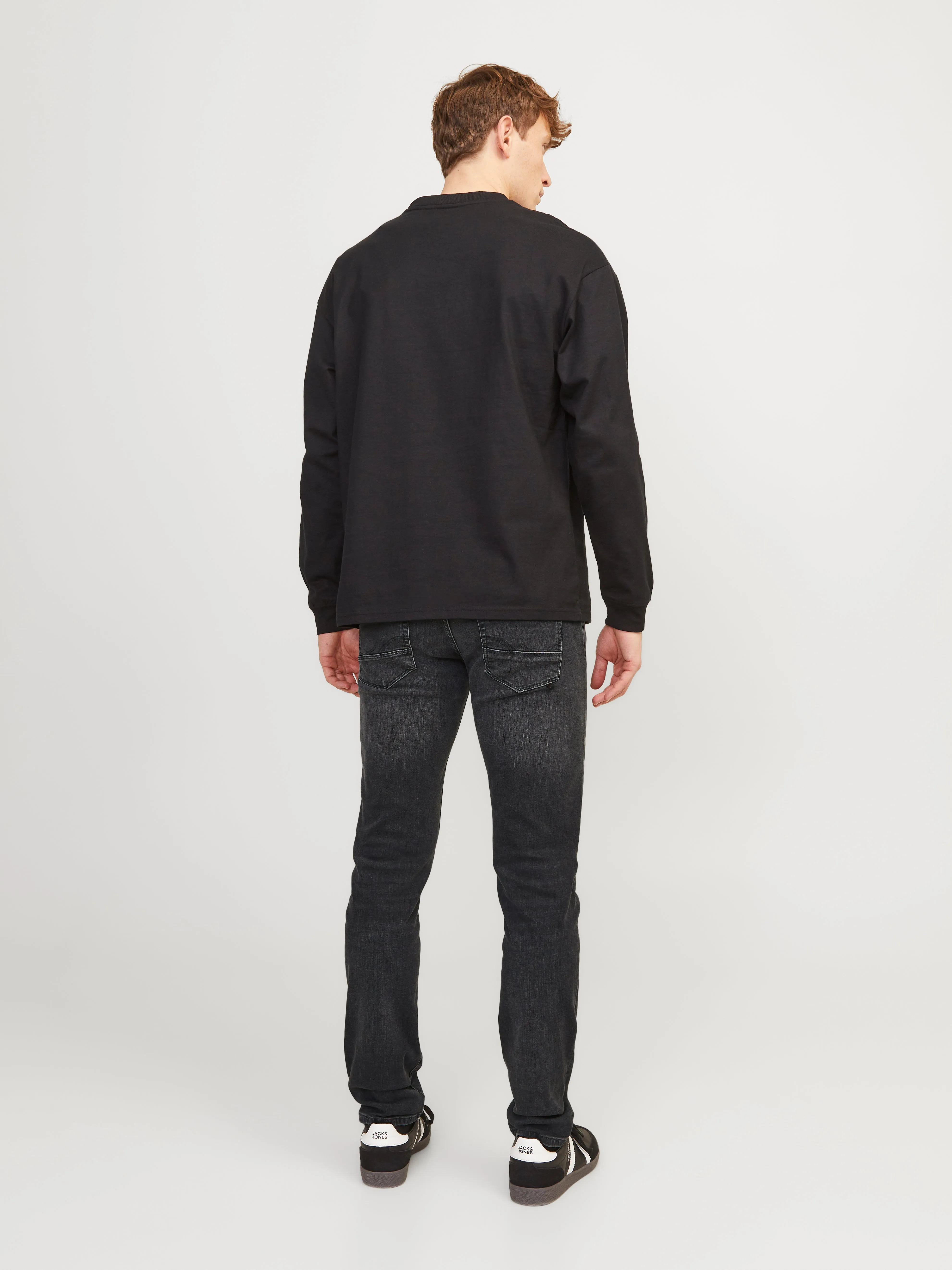 JJIGLENN JJFOX BL 655 Vaqueros de corte slim | Negro | Jack & Jones®