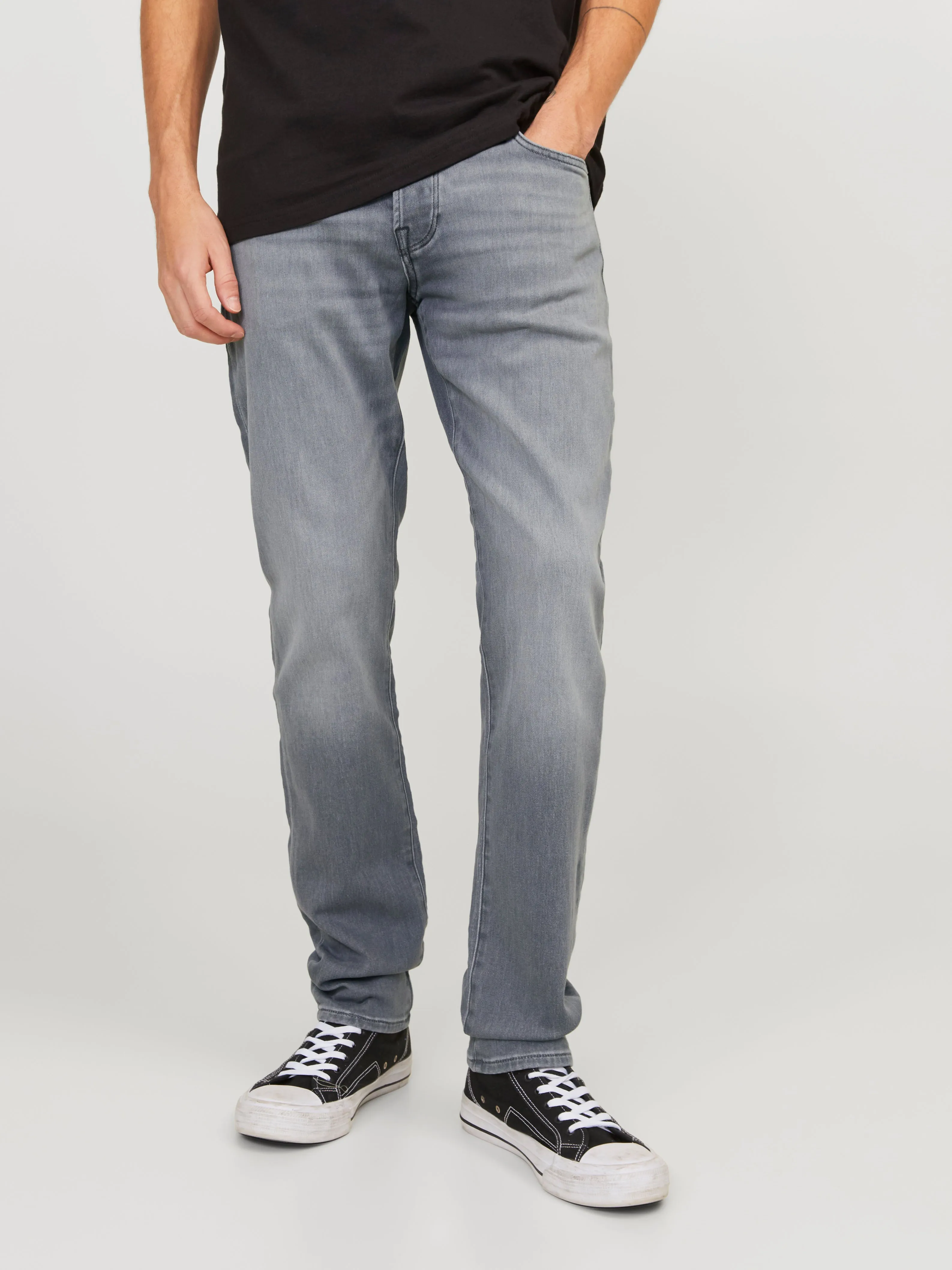 JJIGLENN JJICON GE 370 I.K SS24 Vaqueros de corte slim | Gris intermedio | Jack & Jones®