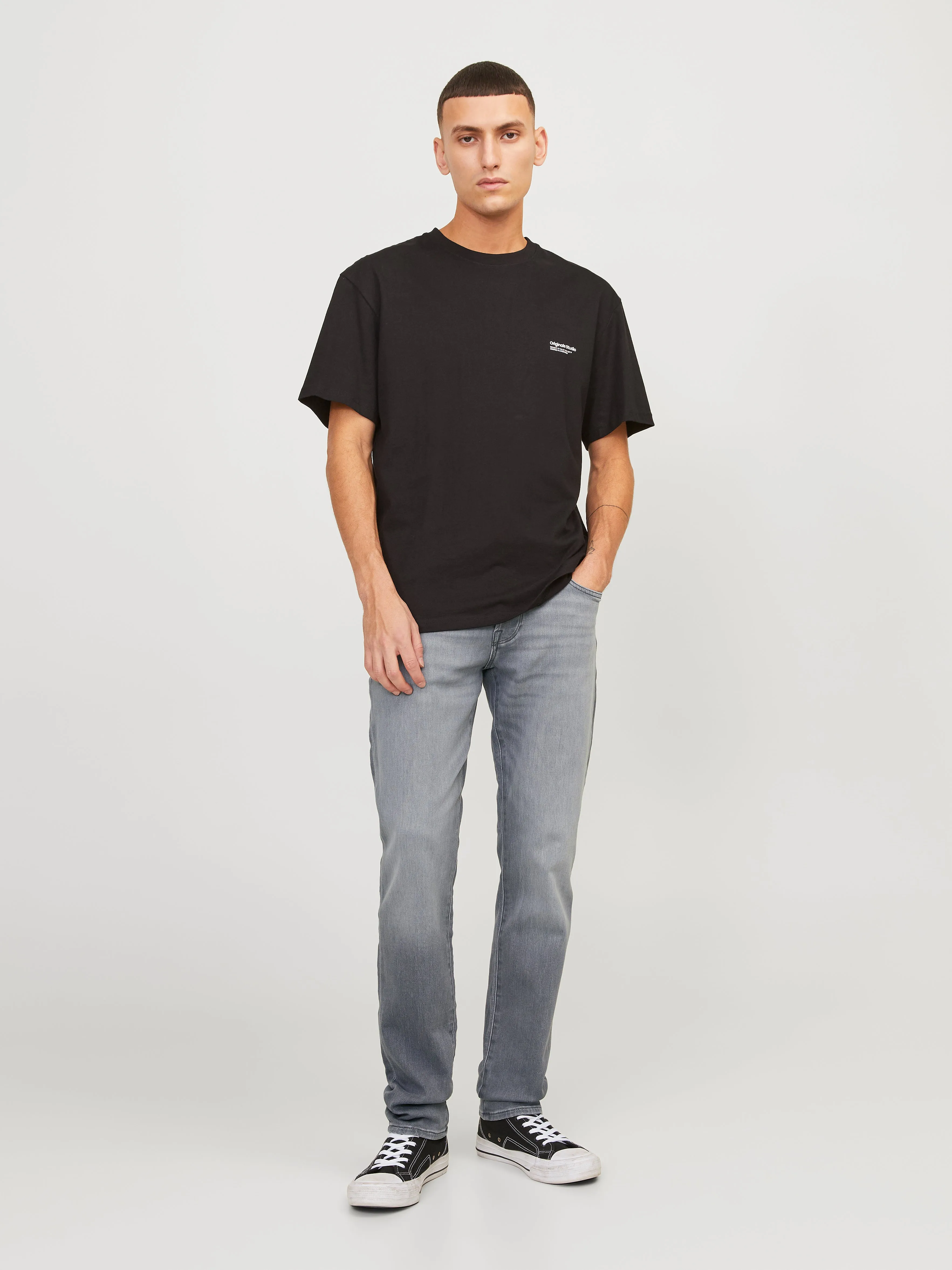 JJIGLENN JJICON GE 370 I.K SS24 Vaqueros de corte slim | Gris intermedio | Jack & Jones®