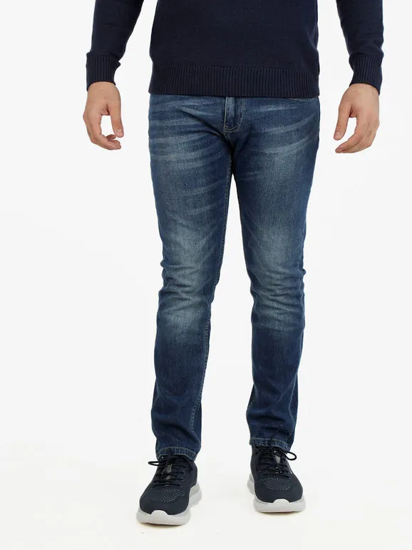 Johnny Looper Vaqueros de hombre de corte slim en denim oscuro