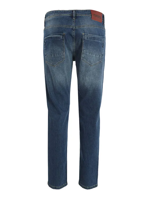 Johnny Looper Vaqueros de hombre de corte slim en denim oscuro