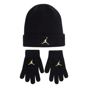 Jordan Kids Metal Jumpman Youth Beanie and Glove Set